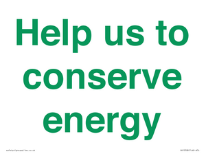 Help us to conserve energy 
